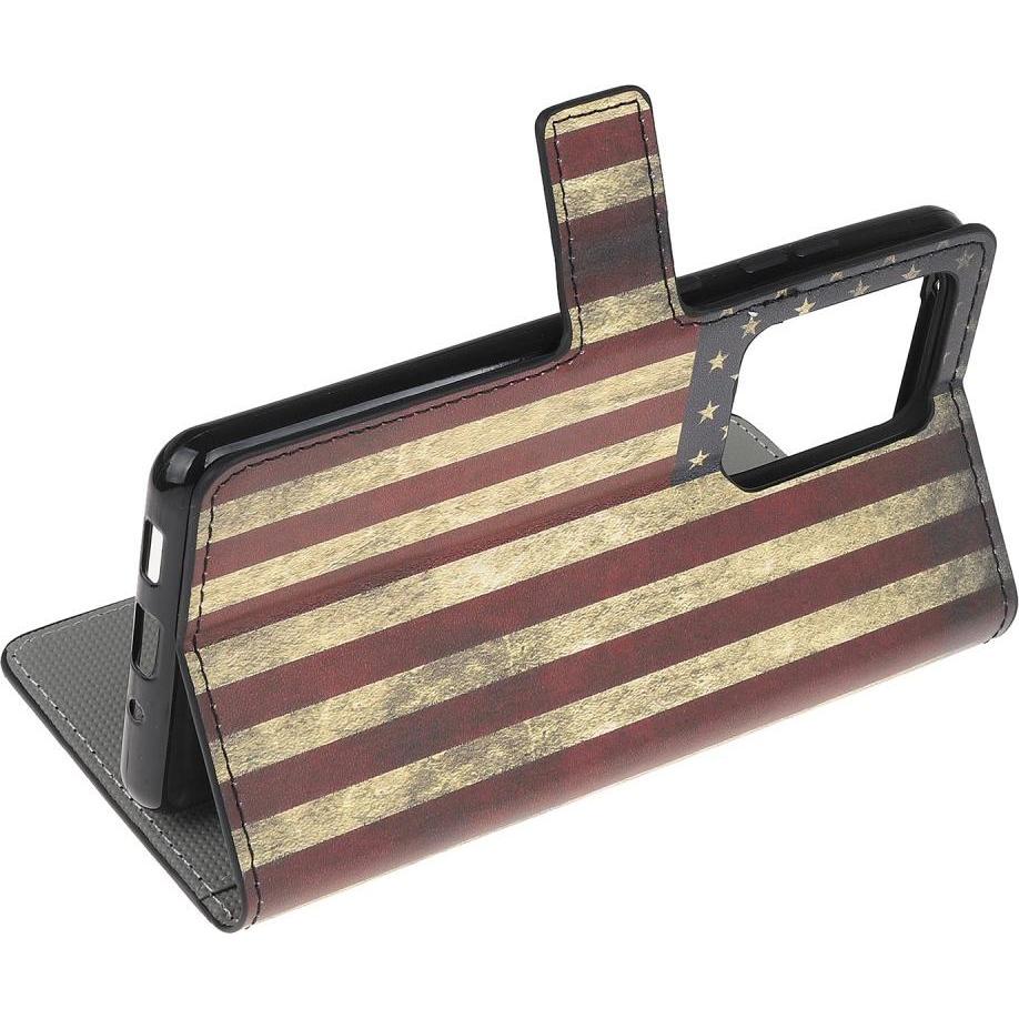 Thumbnail - Cover-Discount Galaxy S20 Ultra - Leder Hülle Kartenfach US Flagge (Samsung Galaxy S20 Ultra), Smartphone Hülle, Mehrfar...