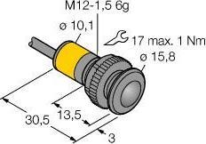 Actual product image Turck Opto Sensor through-beam sensor Transmitter SB12TE1 (1.50 m)