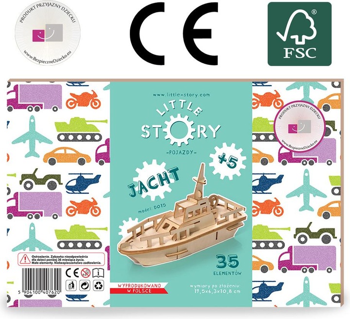 Actual product image Little Story Wooden Puzzle Model 3D - Boat