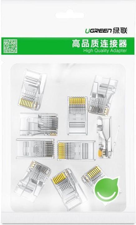 Actual product image Ugreen 10x plug plug coupler end RJ45 8P8C Cat 6 transparent (50961) (CAT6)