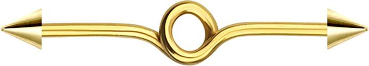 Immagine prodotto Star Piercing Anello per bilanciere placcato oro con due coni (Acciaio chirurgico 316L)