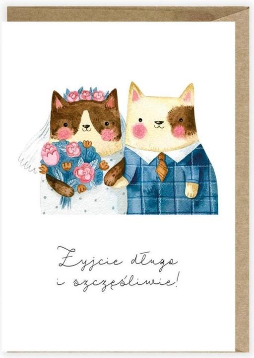 Actual product image Cardie Hochzeitskarte, Öko-Umschlag Katzen K109 (1 pcs.)