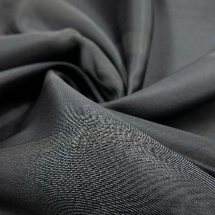 Actual product image Stoffrestposten Curtain fabric opaque - black with horizontal stripes - Minimum selling quantity: 1 metre
