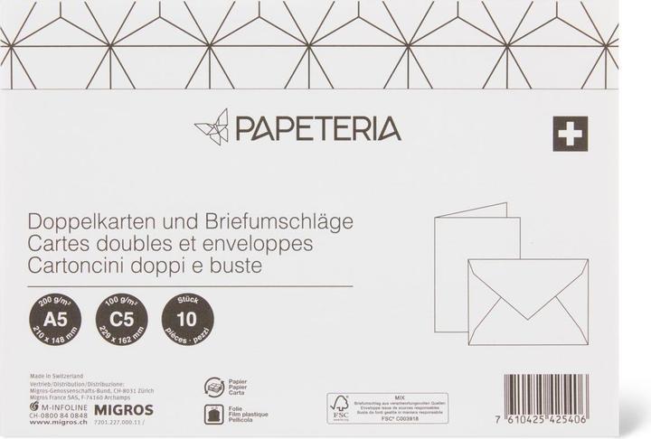 Actual product image Papeteria Double cards and envelopes (C5, A5, 10 x)