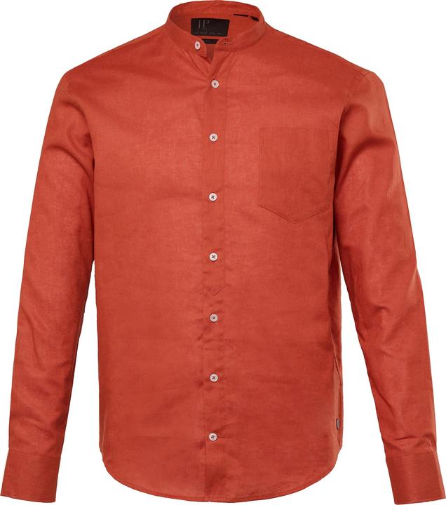 Immagine prodotto JP1880 Camicia in misto lino dalla vestibilità moderna con colletto alla coreana e maniche lunghe (4XL)