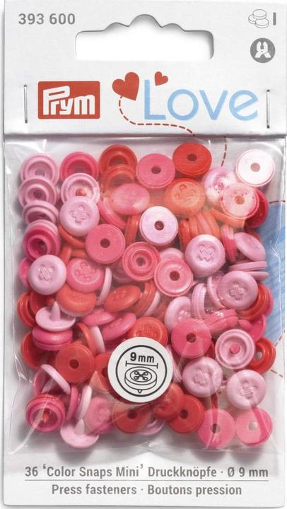 Actual product image Prym Seamless press studs Colour Snaps Mini 9 mm assorted pink 36 pcs