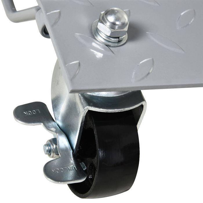 Immagine prodotto Swisshandel24 Cric di manovra 2 pezzi Aiuto alla manovra Cric per cambio gomme con 4 rulli per auto Grigio 40,5L