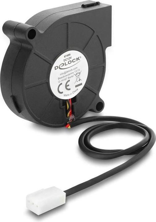Produktbild Delock Radiallüfter / Lüftergebläse 12 V DC 50 x 50 x 15 mm mit 3-Pin Lüfteranschluss, schwarz (50 mm)