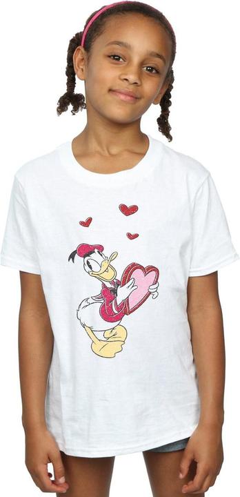 Actual product image Disney Girls Donald Duck Love Heart Cotton T-Shirt (128)