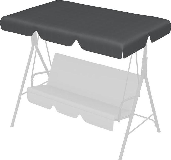 Produktbild Swisshandel24 Hollywoodschaukel Ersatzdach Dachbezug für 3-Sitzer, Sonnendach, Dunkelgrau