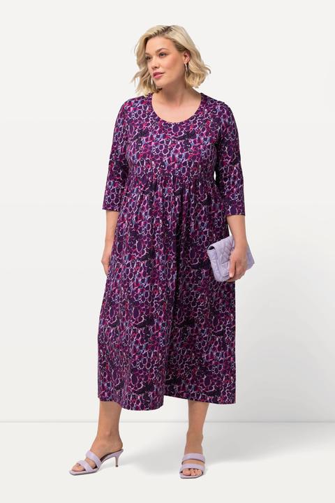 Produktbild Ulla Popken Jerseykleid, bedruckt, A-Linie, Rundhals, 3/4-Arm, Taschen (50, 52)