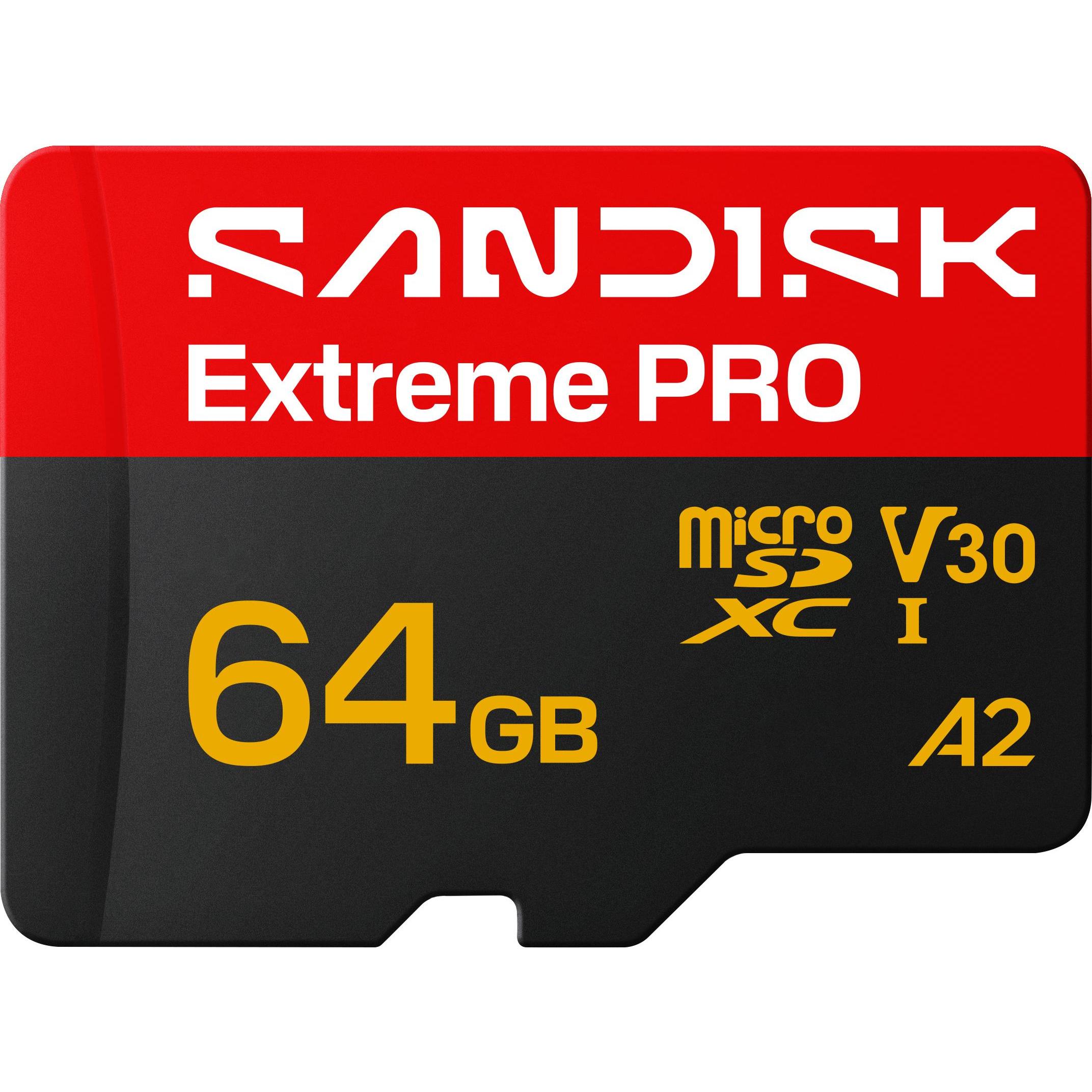 Sandisk Rosso/Nero Extreme Pro Microsdxc 64Gb (64 Gb, Microsdxc, U1, Uhs-I), Scheda Di Memoria,