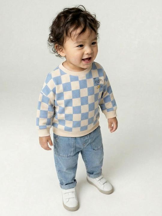 Produktbild Vertbaudet Baby Karo-Sweatshirt TEAM SOLEIL (68)