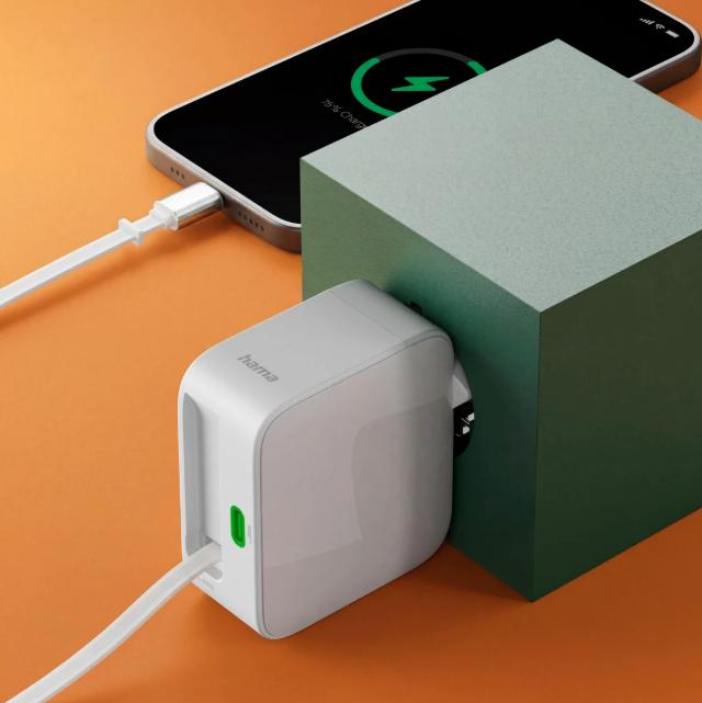 Image du produit Hama Chargeur rapide, GaN, 2x USB-C (65 W, 2 ports)
