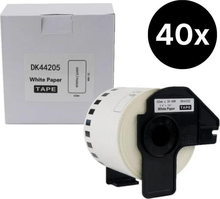 Actual product image Hermex 40er-Set Alternative Etikettenrolle zu Brother DK-44205 Etiketten (6.20 cm)