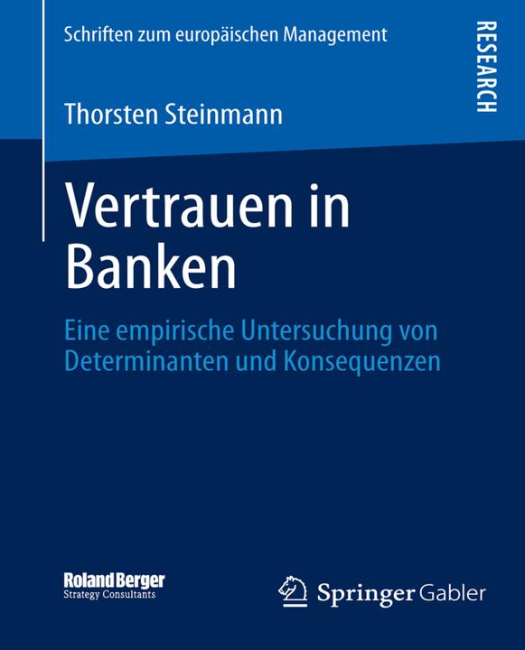 Produktbild Vertrauen in Banken (Deutsch, Thorsten Steinmann, 2013)