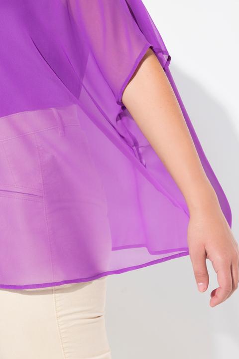 Produktbild Ulla Popken Chiffonbluse, Oversized, Rundhals, Halbarm (58, 60, 62)