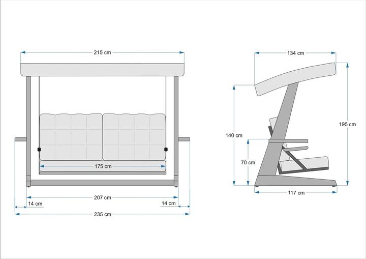 Produktbild Homitis Lyon Garden Triple Swing Chair
