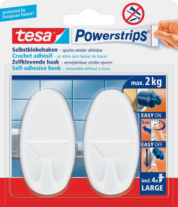 Produktbild tesa Powerstrips Haken LARGE oval