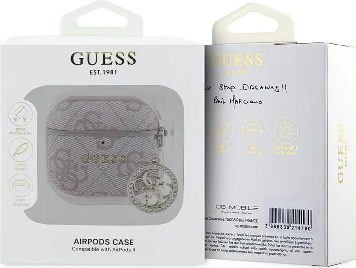 Image du produit Guess 4G Strass Charm Cover für Apple Airpods 4 - rosa (Sac pour écouteurs)