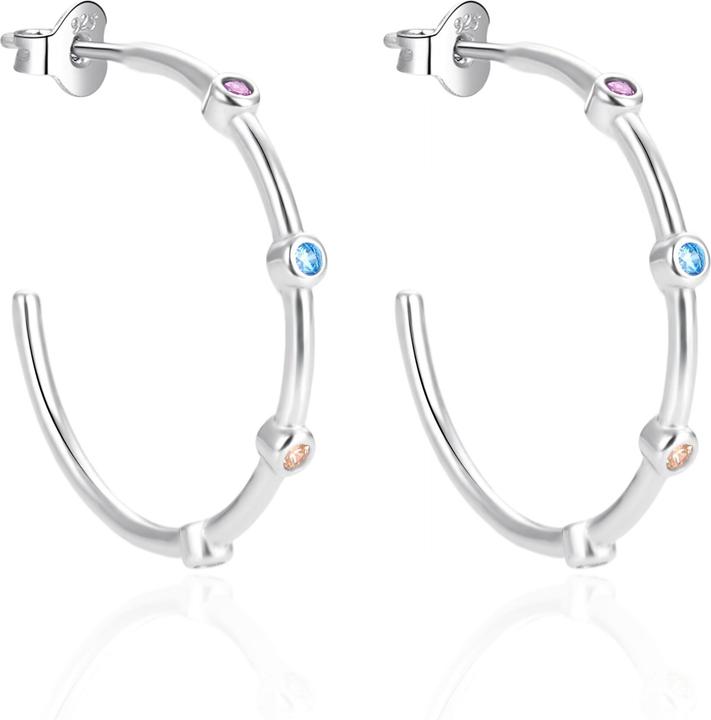 Immagine prodotto Agato - Silver hoop earrings with colored zircons AGT-E067PC (Argento)