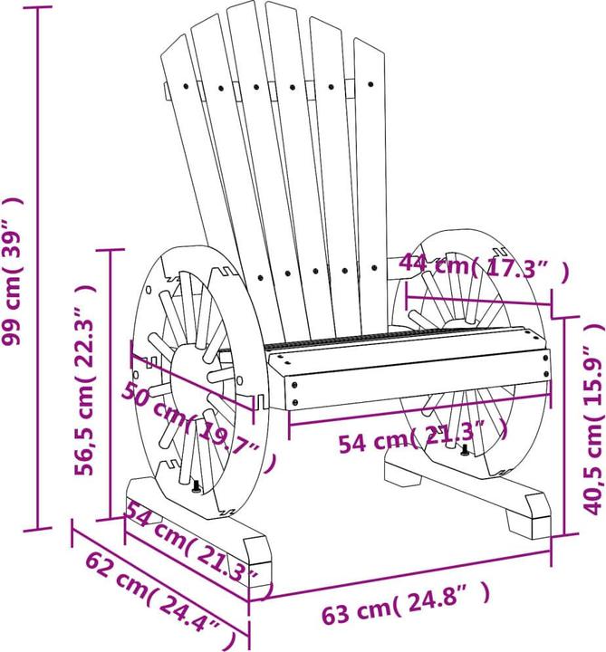 Produktbild vidaXL Adirondack Gartenstuhl