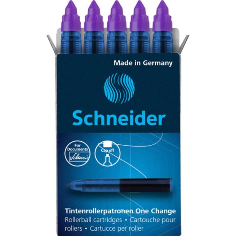 Schneider, Ersatzpatrone, Rollerpatrone 0.6mm 4029V One Change violett 5 Stück (Gelmine, Violett, 0.60 mm)