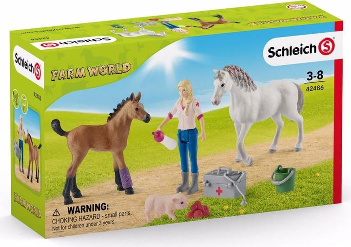 Productafbeelding Schleich Dierenarts bezoekt Merrie en Veulen