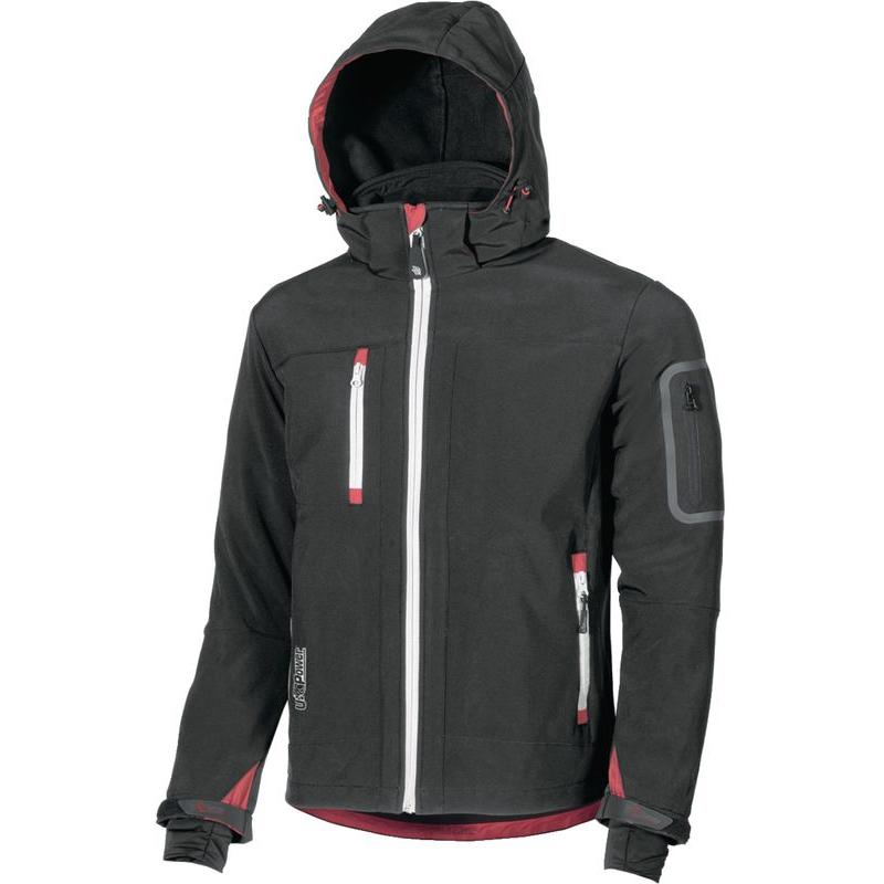 U-Power, Arbeitsjacke, Softshell Jacke Metropolis black carbon (XXL)