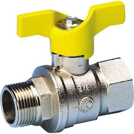 Pettinaroli, Ventil, Gas-Kugelhahn 1/2" Muffe/Nippel mit T-Griff