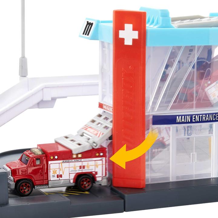 Actual product image Matchbox ACTION DRIVERS Helicopter Rescue Playset
