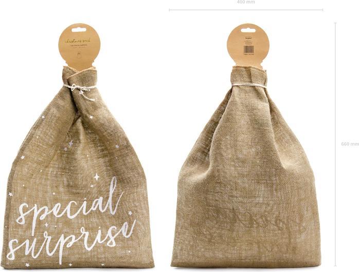 Immagine prodotto Partydeco Borsa regalo Sorpresa Speciale Beige/Bianco (1x)