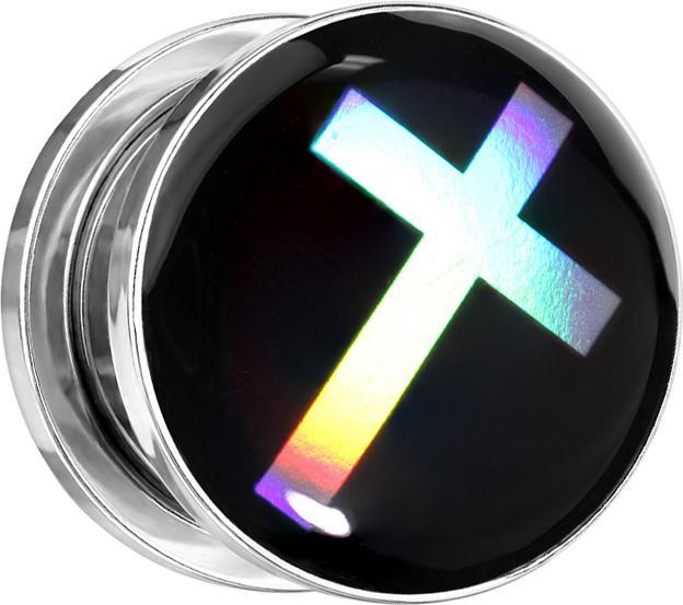 Immagine prodotto Star Piercing Croce d'argento con spina di carne (senza ottone, Acciaio chirurgico 316L)