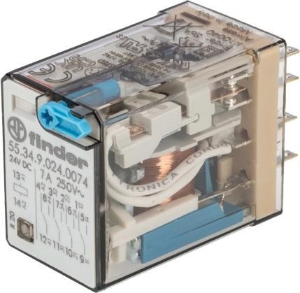 Actual product image Finder miniature 4P 7A 24V DC LED operation indicator (55.34.9.024.0074)