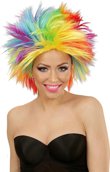 Produktbild Widmann Regenbogenfarbige Punk Perücke