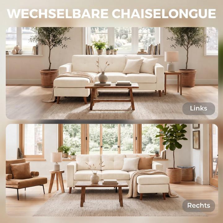 Immagine prodotto Homcom Ecksofa Polyester Cremeweiss (Divano ad angolo)