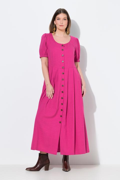 Actual product image Ulla Popken Button Down Short Sleeve Maxi Dress (62)
