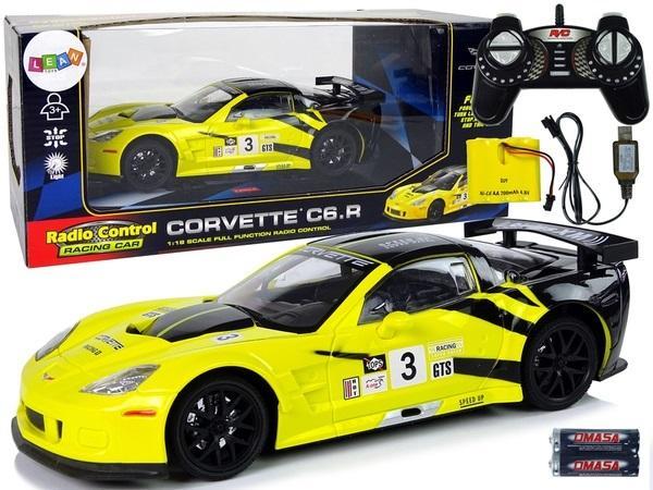 Produktbild Lean Toys Sportwagen R/C 1:18 Corvette C6.R gelb