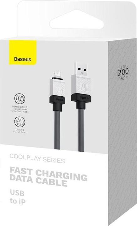 Produktbild Baseus Fast Charging cable USB-A to Lightning CoolPlay Series 2m, 2.4A (black) (2 m, USB 2.0)