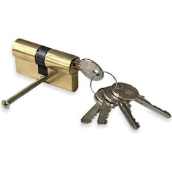 Haushalt, Türschloss + Schliesszylinder, CYLINDER LOCK 50MM 25X25 BRASS-PLAT 5K