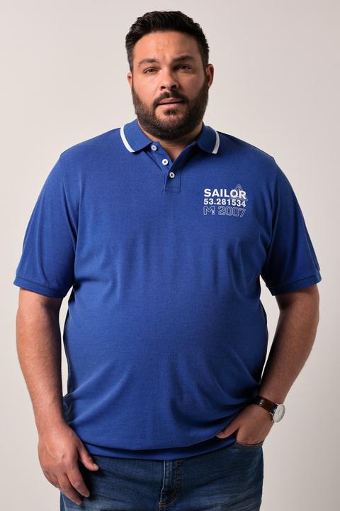 Actual product image Men+ Poloshirt, Bauchfit, Halbarm, Piqué, Print (7XL)