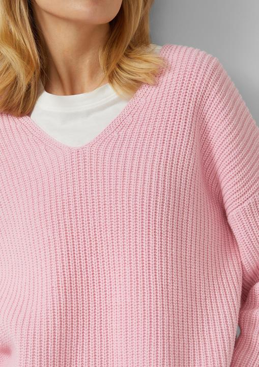 Produktbild s.Oliver Strickpullover Grobstrickpullover mit V-Ausschnitt im Relaxed Fit (40)
