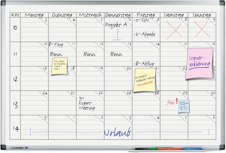 Legamaster Magnetic whiteboard universal planner, 60 cm x 90 cm (90 x 60 cm)