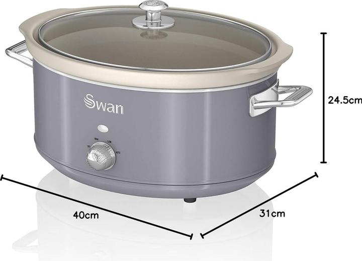 Produktbild Swan Retro Slow Cooker 6,5L Grau (EU-Stecker)