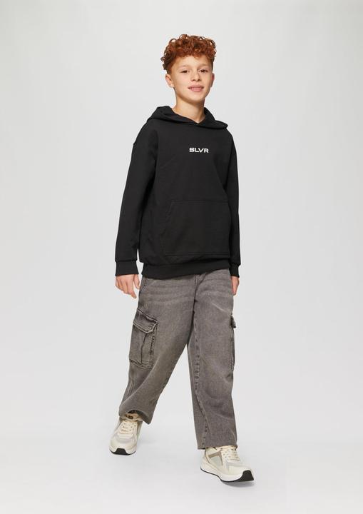Immagine prodotto S.Oliver Sweatshirt Unisex Kapuzen-Sweatshirt mit Känguru-Tasche und Frontprint (146, 152)