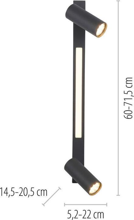 Produktbild Just Light LED Deckenlampe SCHÖNER WOHNEN-Kollektion DANTE Strahlerleiste dreh- schwenkbar, zusätz. Downlight (GU10)