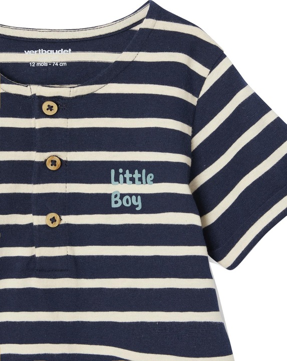 Vertbaudet Bio-Kollektion: Gemusterter Baby Kurzoverall