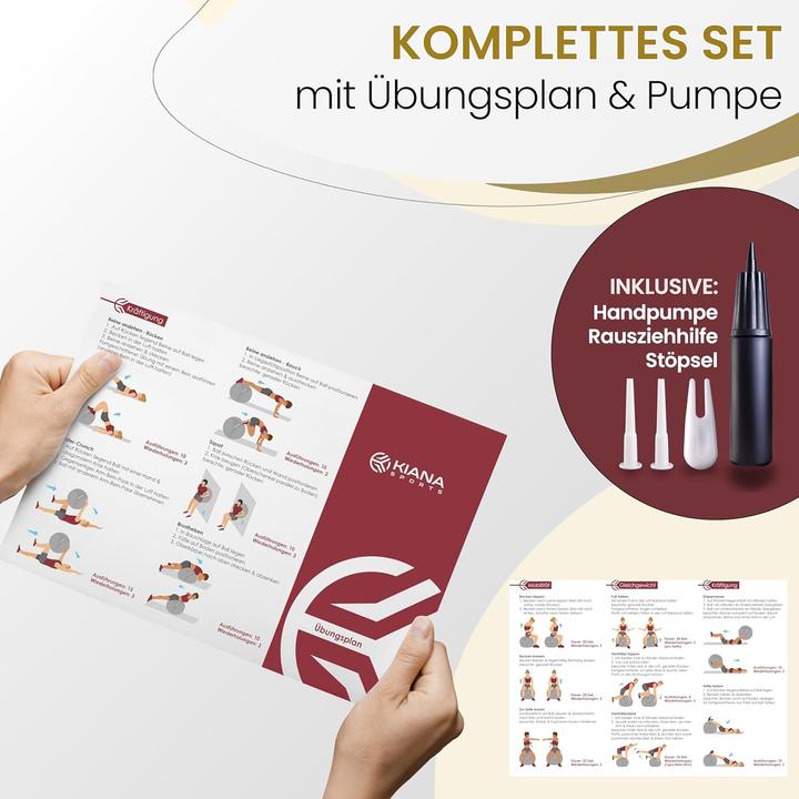 Actual product image Kiana sports Gymnastik- und Sitzball mit Noppen inkl. Pumpe (65 cm)