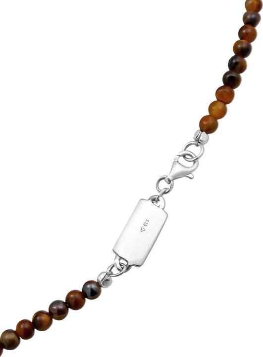 Produktbild Kuzzoi Edelsteinkette, Perle, Perlenkette (Edelstahl, 925er Sterling Silber, Tigerauge, 60 cm)