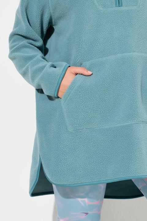 Actual product image Ulla Popken Teddy Fleece Hooded Zip Neck Sweatshirt (42, 44)